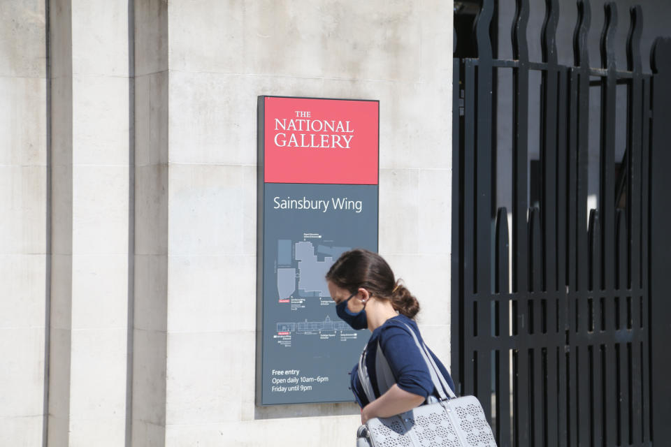 LONDON, UNITED KINGDOM - JUNE 23: Galleries remain closed due to COVID-19 lockdown measures in London, England on June 23, 2020. British government prepares to reduce social distancing guideline from 2 meters to 1 meter and allow cinemas, museums and galleries to open alongside pubs, restaurants and cafes from July 4 on. (Photo by Ilyas Tayfun Salci/Anadolu Agency via Getty Images)