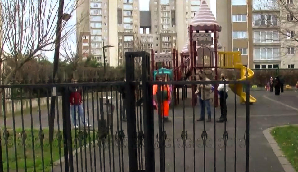 The park in Esenyurt, Istanbul where the baby was found.