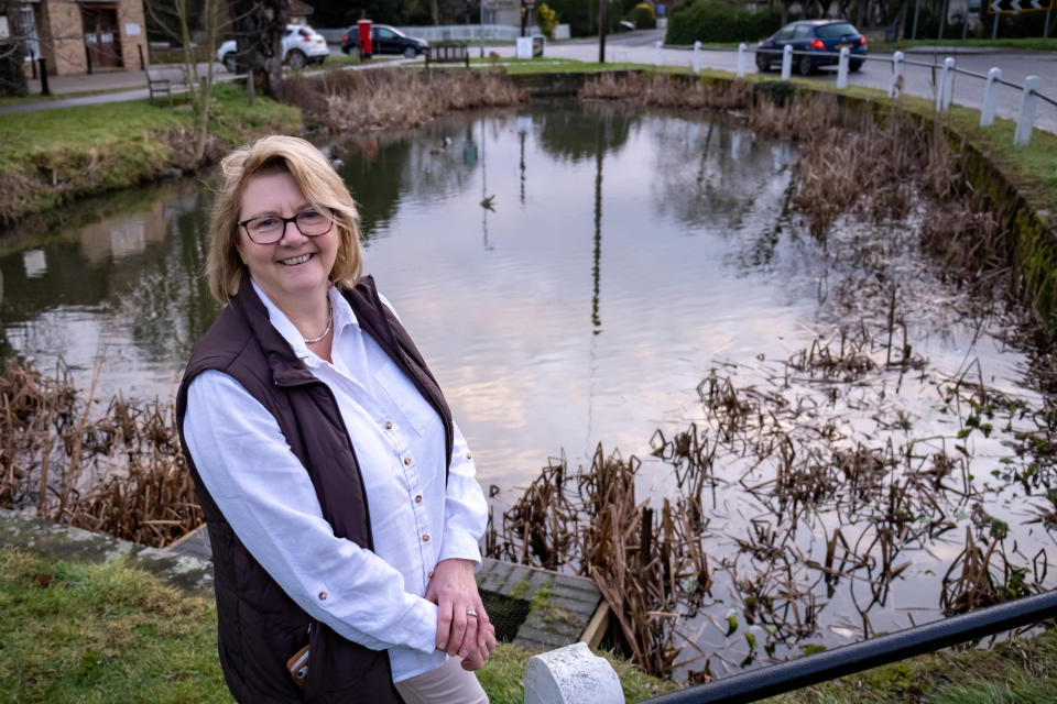 A village has been left bemused over rogue wildlife in the local pond following the mysterious appearance of an alligator. The miniature 'predator' has been floating in the water in Barton, Cambs., since just before Christmas, with its jaws gaping wide and its 'fierce' pointy teeth bared. But the tiny alligator certainly hasn't fazed the other wildlife that frequents the pond - and has become the talking point of the residents of Barton, which has a population of just 850 people.