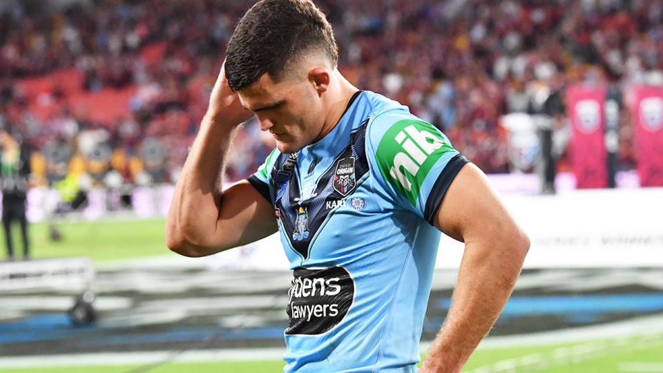 Nathan Cleary, pictured here after the State of Origin decider at Suncorp Stadium.