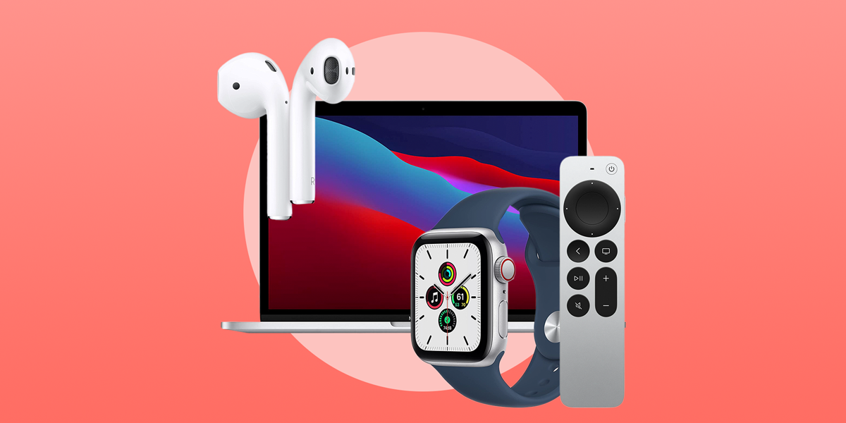 airpods, macbook, apple watch, apple tv remote