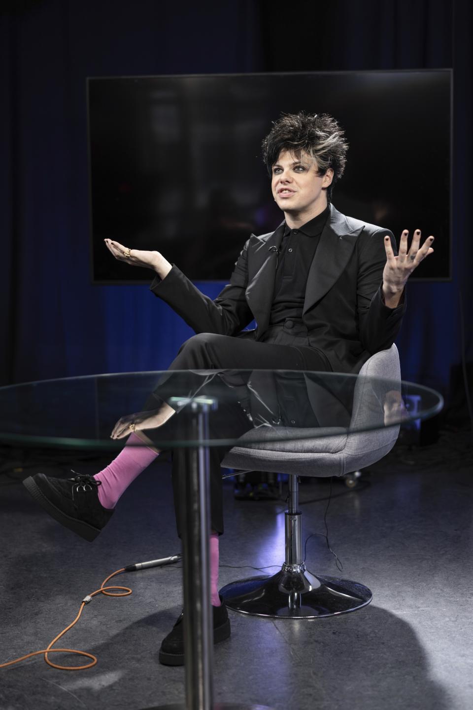 Yungblud is interviewed in by the Associated Press in London, Tuesday, March 19, 2024. (Photo by Vianney Le Caer/Invision/AP)