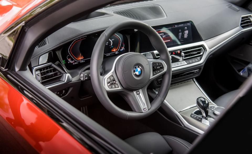 <p>The M Sport's excellent, thick-rimmed steering wheel is almost worth the package's $5000 upcharge by itself. </p>