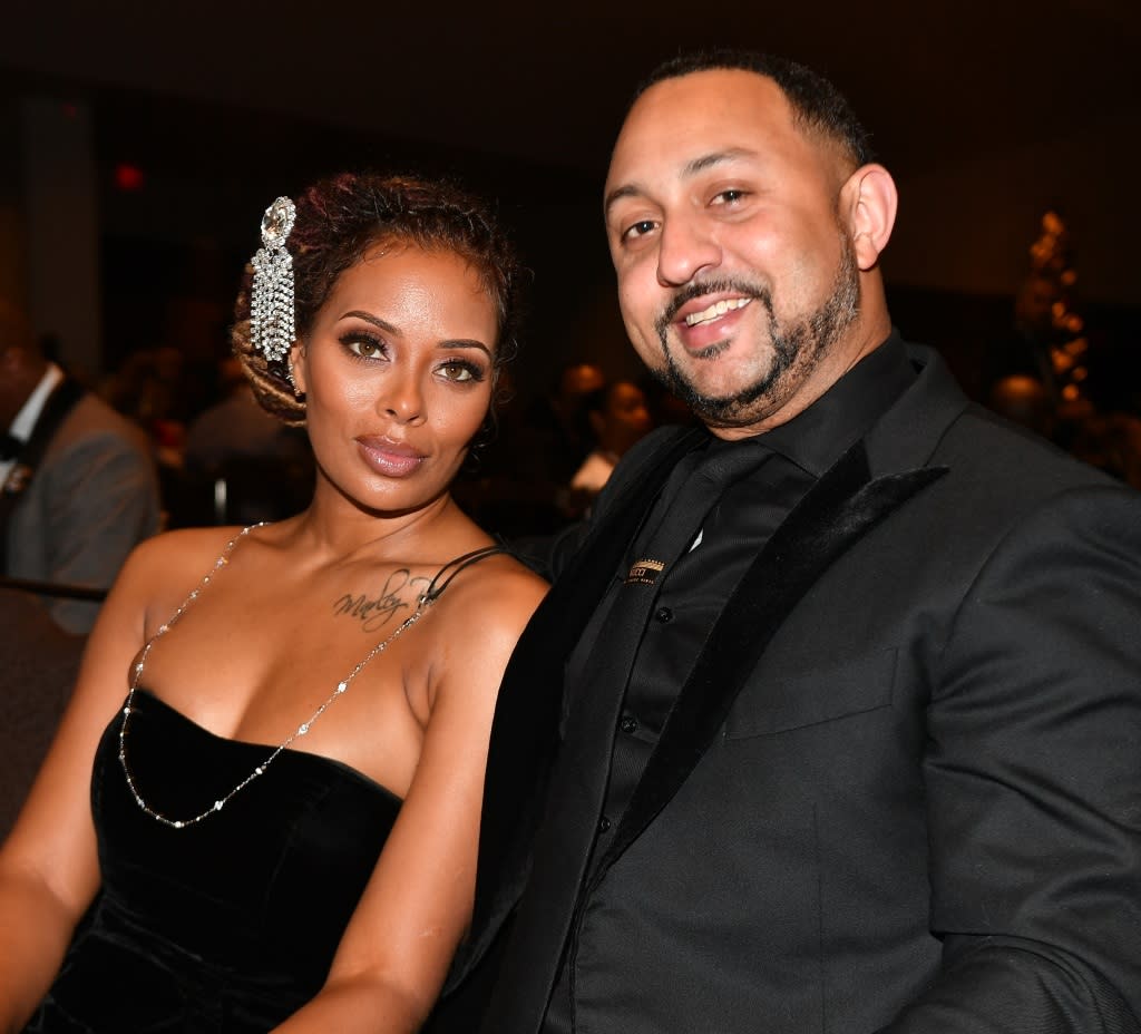 ATLANTA, GEORGIA - DECEMBER 18: Eva Marcille and Michael Sterling attend 38th Annual Atlanta UNCF Mayor's Masked Ball at Atlanta Marriott Marquis on December 18, 2021 in Atlanta, Georgia. (Photo by Paras Griffin/Getty Images)