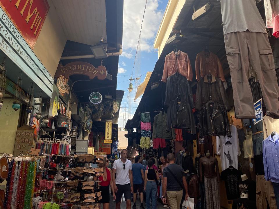 shot of a famous flea market in athens greece