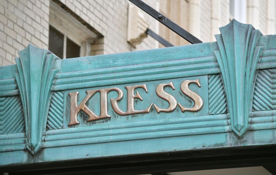 Art deco details can be seen on the historic S. H. Kress and Co. building at 1442 Main Street in Sarasota.