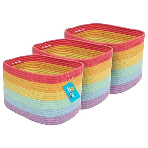 1) Rope Rainbow Storage Baskets for Shelves