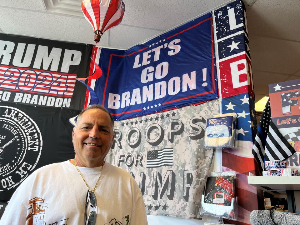 Vincent Scuzzese, owner of the Let's Go Brandon store in Toms River, says he will continue to sell Joe Biden merchandise.