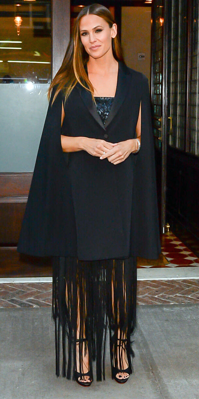 The star recycled the Givenchy cape she originally sported at the gala last year.