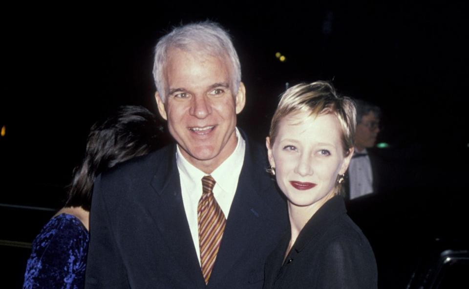 Anne Heche with Steve Martin, who she dated for three years - Getty/Ron Galella