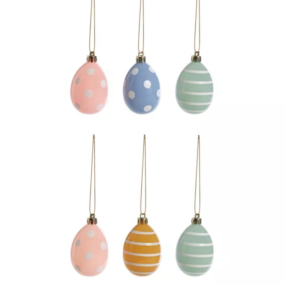 Pastel Hanging Eggs, Pack of 6