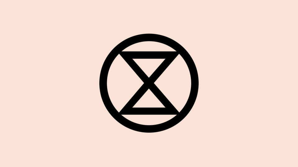 Extinction symbol on coloured background