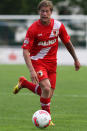 FRIEDRICHSHAFEN, GERMANY - JULY 25: Marcel de Jong of Augsburg in action during a preseason friendly match between FC Augsburg and Bayer Leverkusen at Zeppelinstadion on July 25, 2012 in Friedrichshafen, Germany. (Photo by Marc Eich/Bongarts/Getty Images)