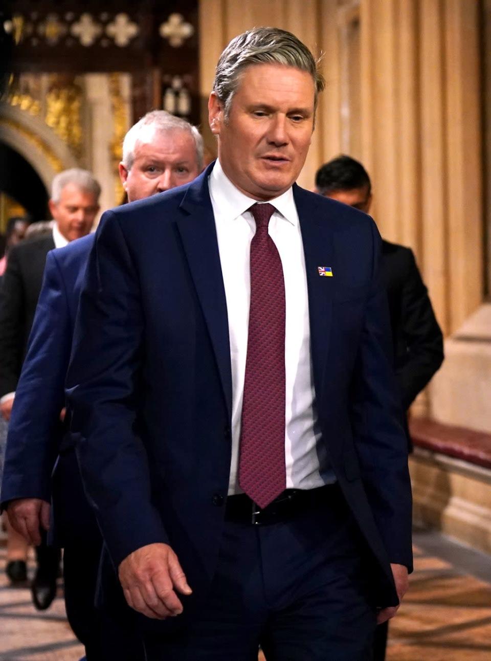 Sir Keir Starmer walks through the Central Lobby at the Palace of Westminster during the State Opening of Parliament in the House of Lords (Yui Mok/PA) (PA Wire)