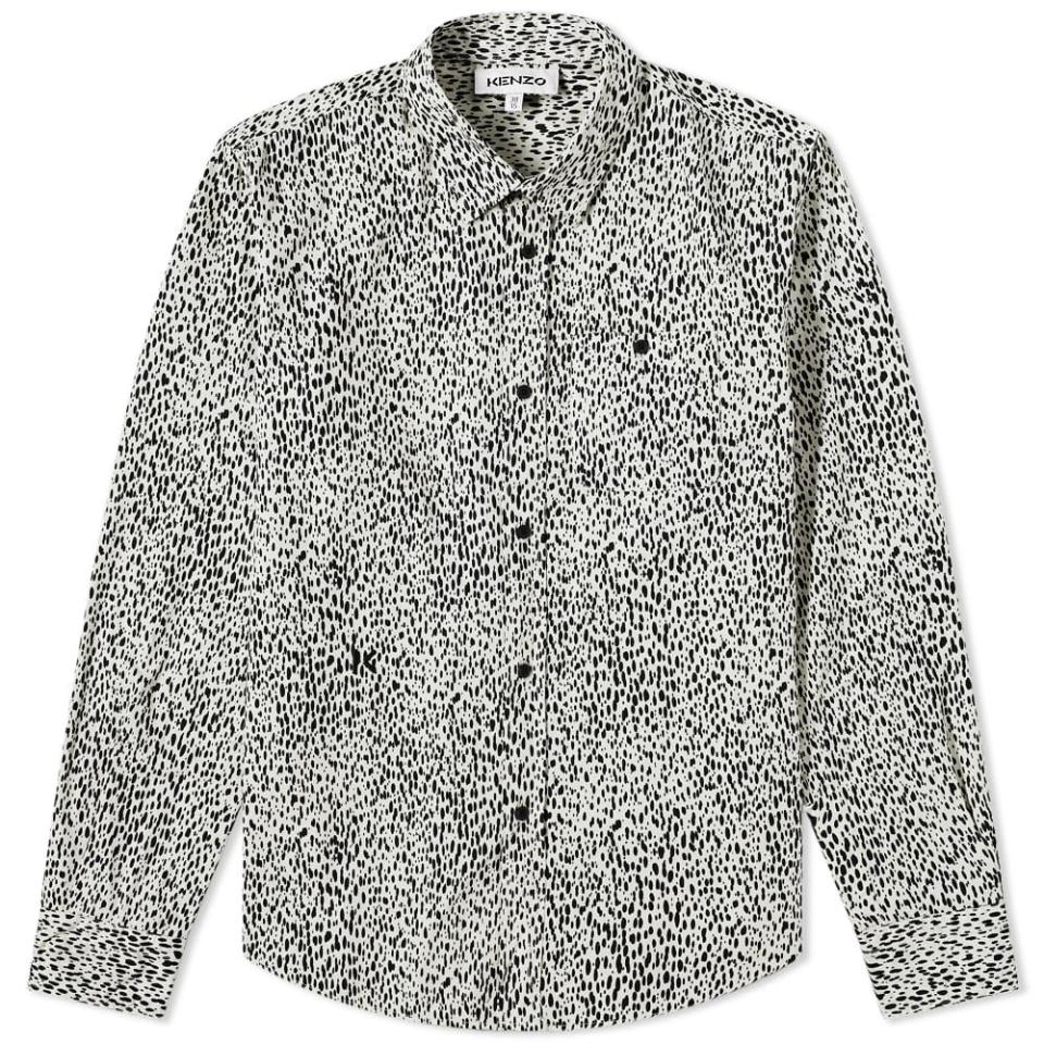 All Over Print Casual ShirtGrey Green