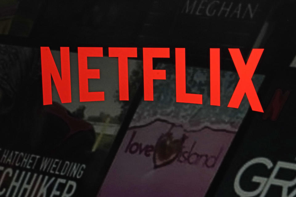 Logo Netflix ditampilkan di situs web perusahaan.