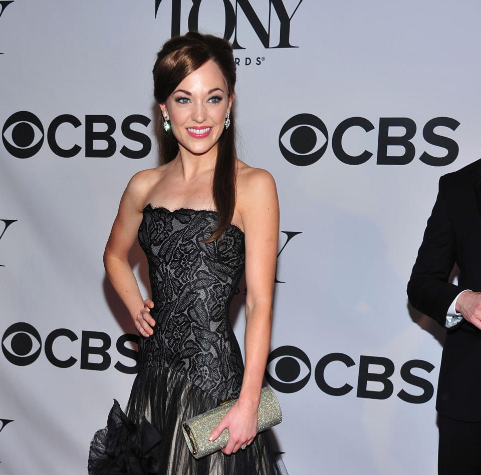 FILE - In this June 9, 2013 file photo, Laura Osnes arrives on the red carpet at the 67th Annual Tony Awards, in New York. While the provocative musical "The Threepenny Opera" celebrates lowlifes, the upcoming production by the Atlantic Theater Company will star some royalty --Tony Award nominee Osnes, Academy Award winner F. Murray Abraham and Emmy Award winner Michael Park. The Atlantic announced the line-up Wednesday, Jan. 22, 2014, which also includes Tony nominee Mary Beth Peil, and Broadway veterans Sally Murphy and Rick Holmes. (Photo by Charles Sykes/Invision/AP, File)