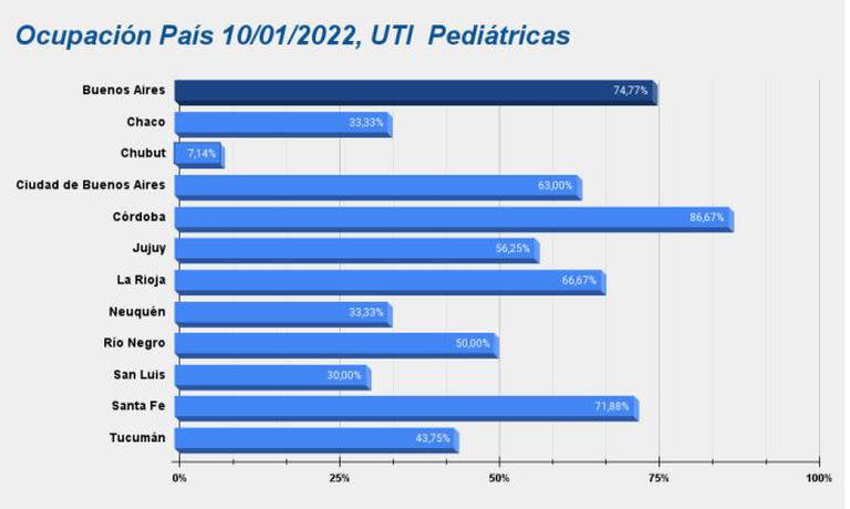 La ocupación en las unidades de terapia pediátricas, también fue analizado en el informe.