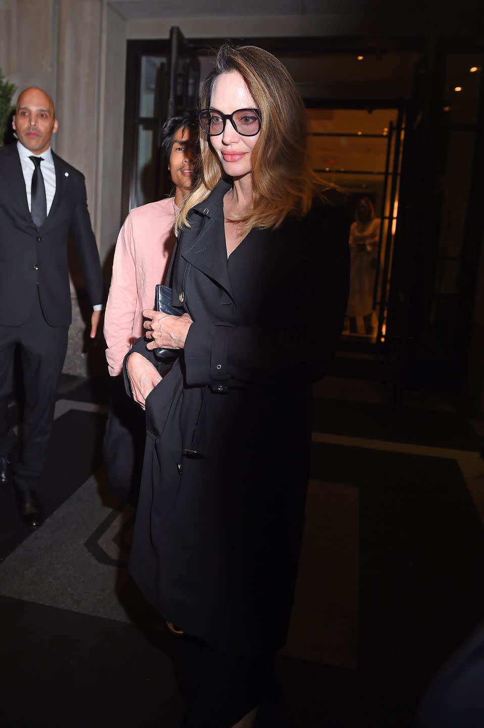 new york, ny july 17 angelina jolie is seen leaving her hotel on july 17, 2023 in new york, new york photo by megagc images