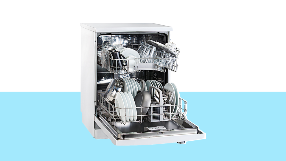 Save water by letting the dishwasher do the work.