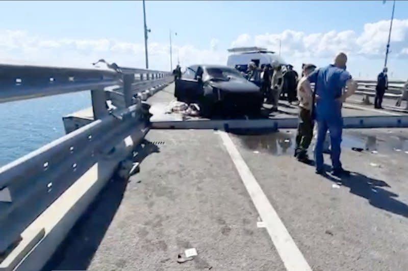 A strike, attributed to Ukrainian naval drones damaged a section of the Kerch Bridge on Monday, killing two people, according to Russian officials. Photo courtesy of Investigative Committee of the Russian Federation