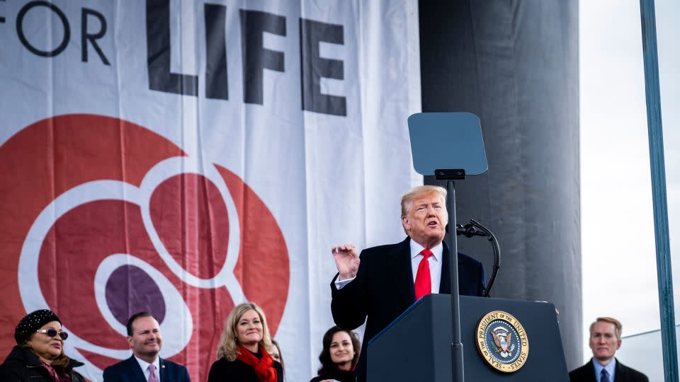 Trump addresses the March for Life rally in person in Washington on January 24, 2020. - Pete Marovich/The New York Times/Redux