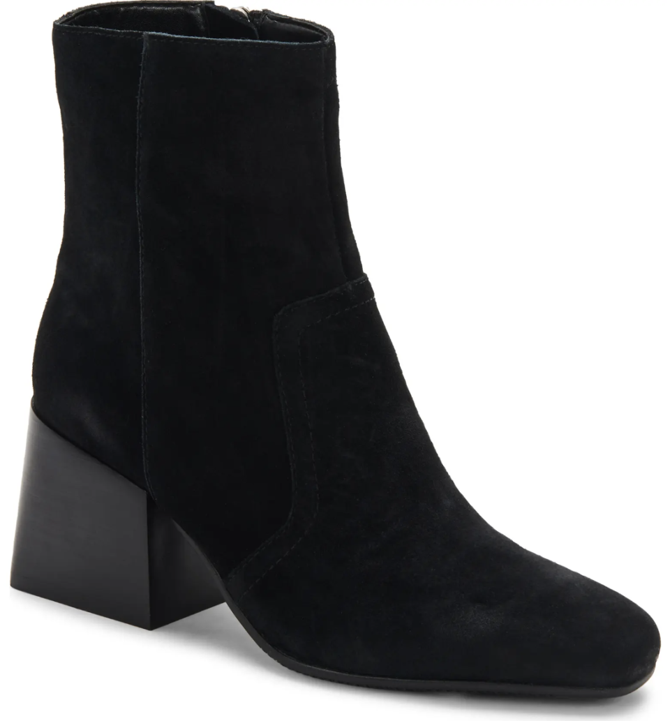 The Blondo Salome Waterproof Bootie in black suede (Photo via Nordstrom)