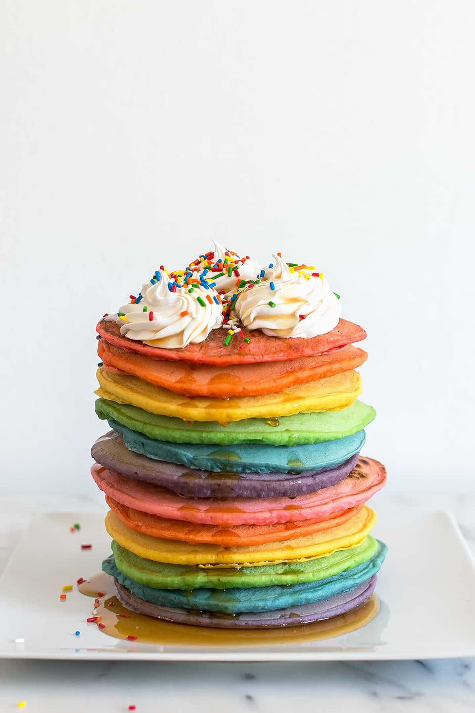 9) Rainbow Pancakes