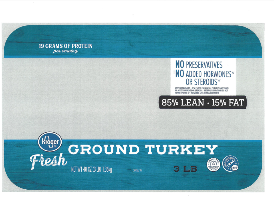 Turkey processor Butterball is recalling more than 14,100 pounds of ground turkey because the meat may be contaminated with pieces of blue plastic. Included are 3-pound trays of "Kroger Ground Turkey."