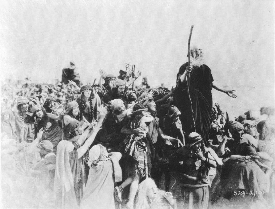 Theodore Roberts, as the original Moses, and the original cast of thousands in the original "The Ten Commandments" (1923)