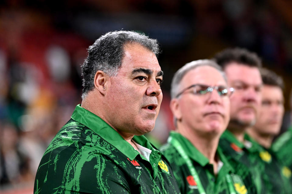 Mal Meninga, pictured here during the clash between the Australian PM's XIII and PNG PM's XIII.