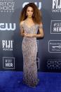 <p>She styled her look with Gismondi 1754 jewels and Giuseppe Zanotti shoes at the 2020 Critics' Choice Awards in Santa Monica, CA.</p>