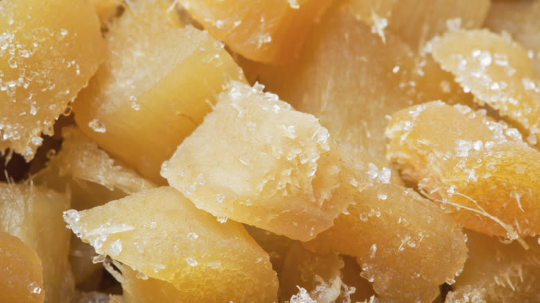 Chunks of candied ginger