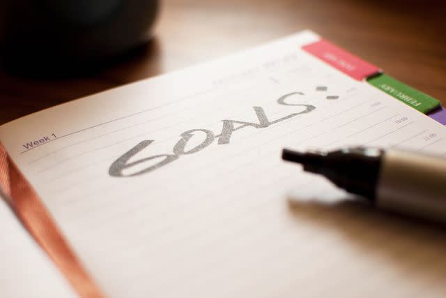 <p>Getty</p> Goals written on a notepad.