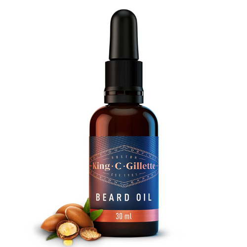 King C. Gillette Beard Oil against white background