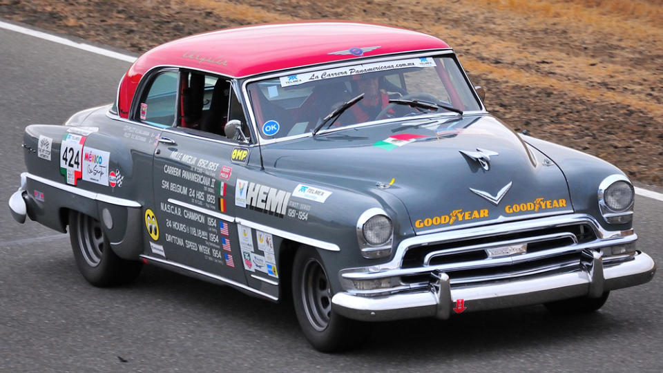 The 1954 La Carrera Panamericana Chrysler New Yorker being presented by the Candy Store car club. - Credit: Hillsborough Concours d'Elegance