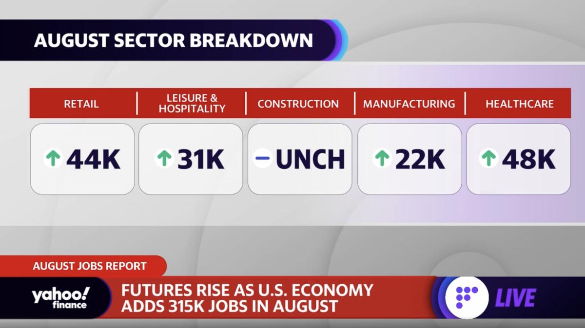 August jobs report Which sectors hired the most