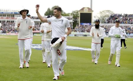 Cricket - England v Australia - Investec Ashes Test Series Third Test - Edgbaston - 29/7/15. England's James Anderson leaves the field after taking six wickets. REUTERS/Philip Brown/Livepic