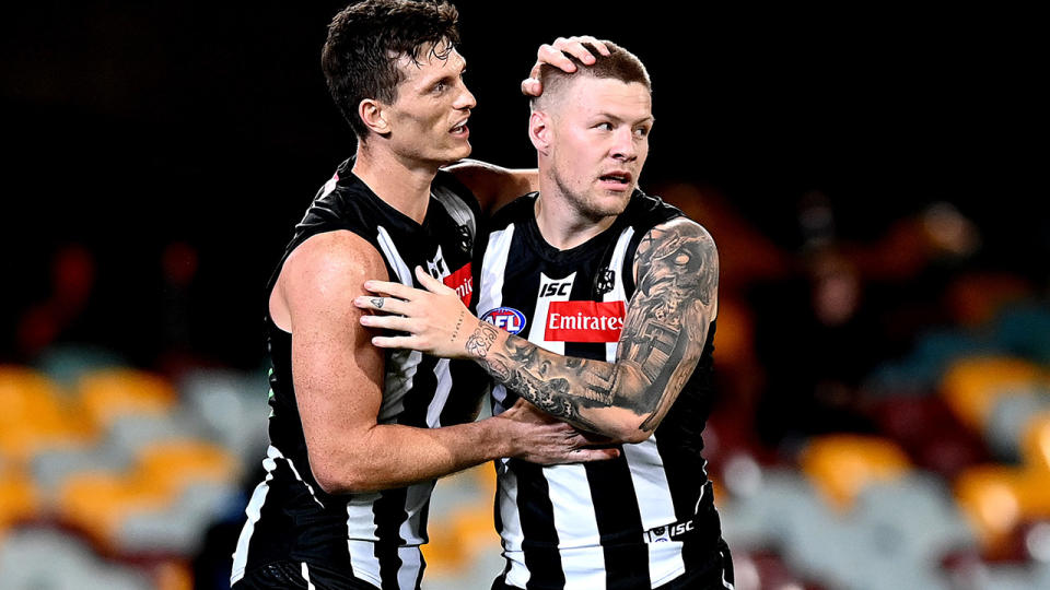 Collingwood have re-signed Jordan de Goey and Brodie Mihochek after a somewhat tumultuous off-season. (Photo by Bradley Kanaris/Getty Images)