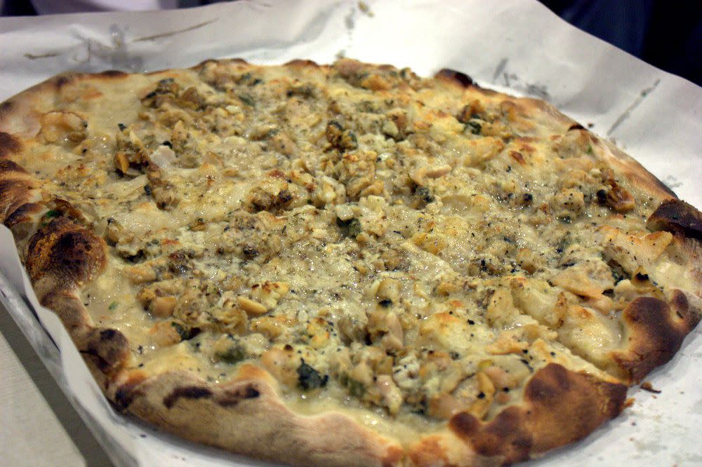 White clam pie from Pepe's in New Haven, Connecticut