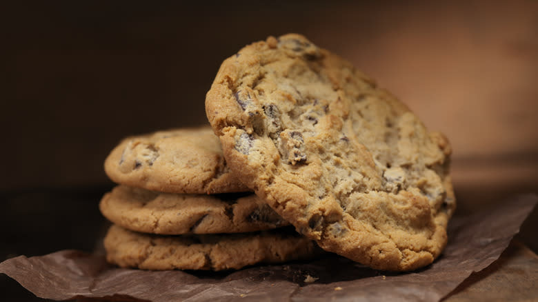 Stack of chocolate chip cookies