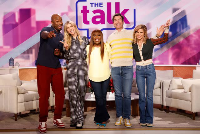 <p>Sonja Flemming/CBS via Getty </p> 'The Talk' stars Akbar Gbajabiamila, Amanda Kloots, Sheryl Underwood, Jerry O'Connell, and Natalie Morales