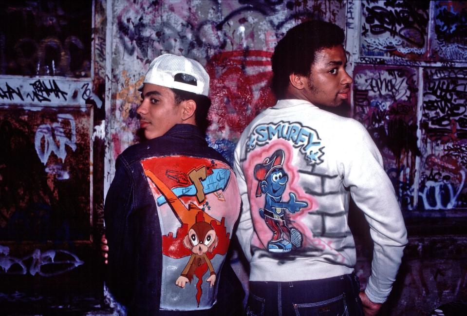 Hip-hop fashion relating to graffiti art, New York, New York, June 28, 1975.