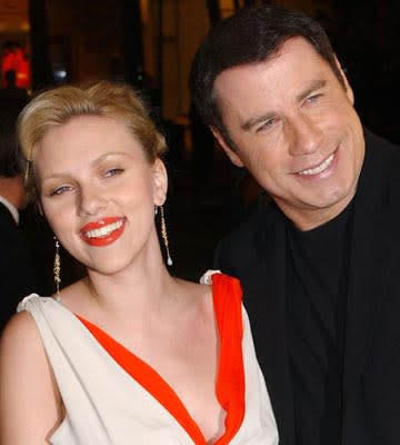 Scarlett Johansson and John Travolta at the Westwood premiere of Lions Gate Films' A Love Song for Bobby Long