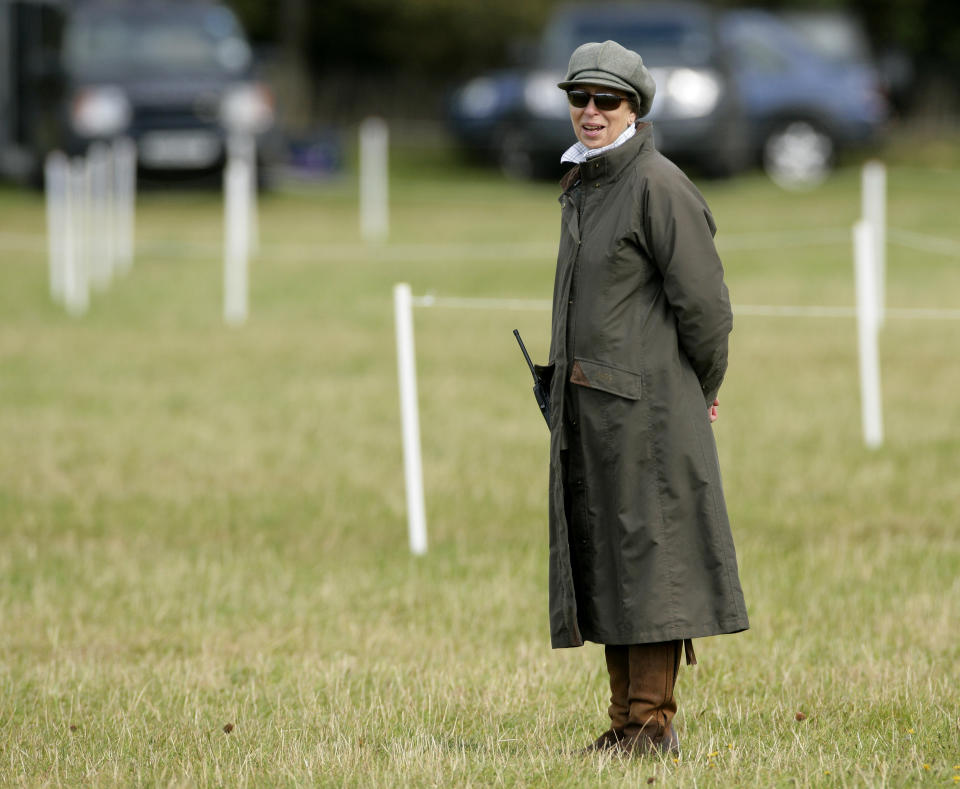 STROUD, UNITED KINGDOM - SEPTEMBER 17: (EMBARGOED FOR PUBLICATION IN UK NEWSPAPERS UNTIL 48 HOURS AFTER CREATE DATE AND TIME) Princess Anne, The Princess Royal attends the Whatley Manor International Horse Trials at Gatcombe Park, Minchinhampton on September 17, 2011 in Stroud, England. (Photo by Indigo/Getty Images)