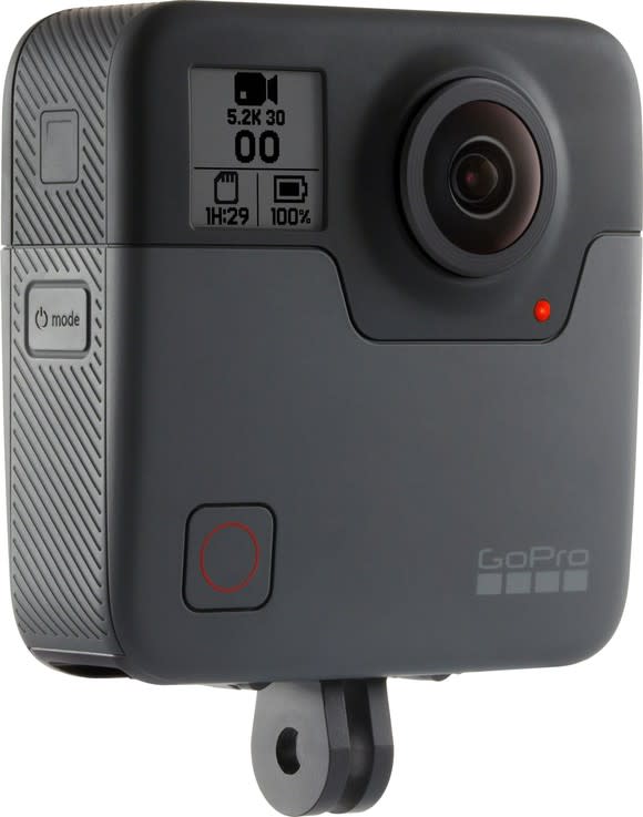 GoPro's Fusion camera from a 45 degree angle.