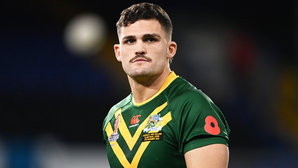 Nathan Cleary (pictured) looks on during the rugby league World Cup.