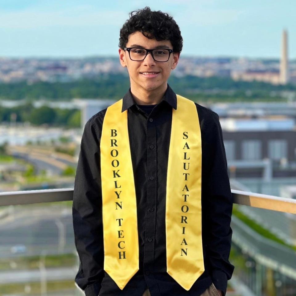 Roberto Quesada, a Harvard-bound 2023 graduate of Brooklyn Technical High School in New York.