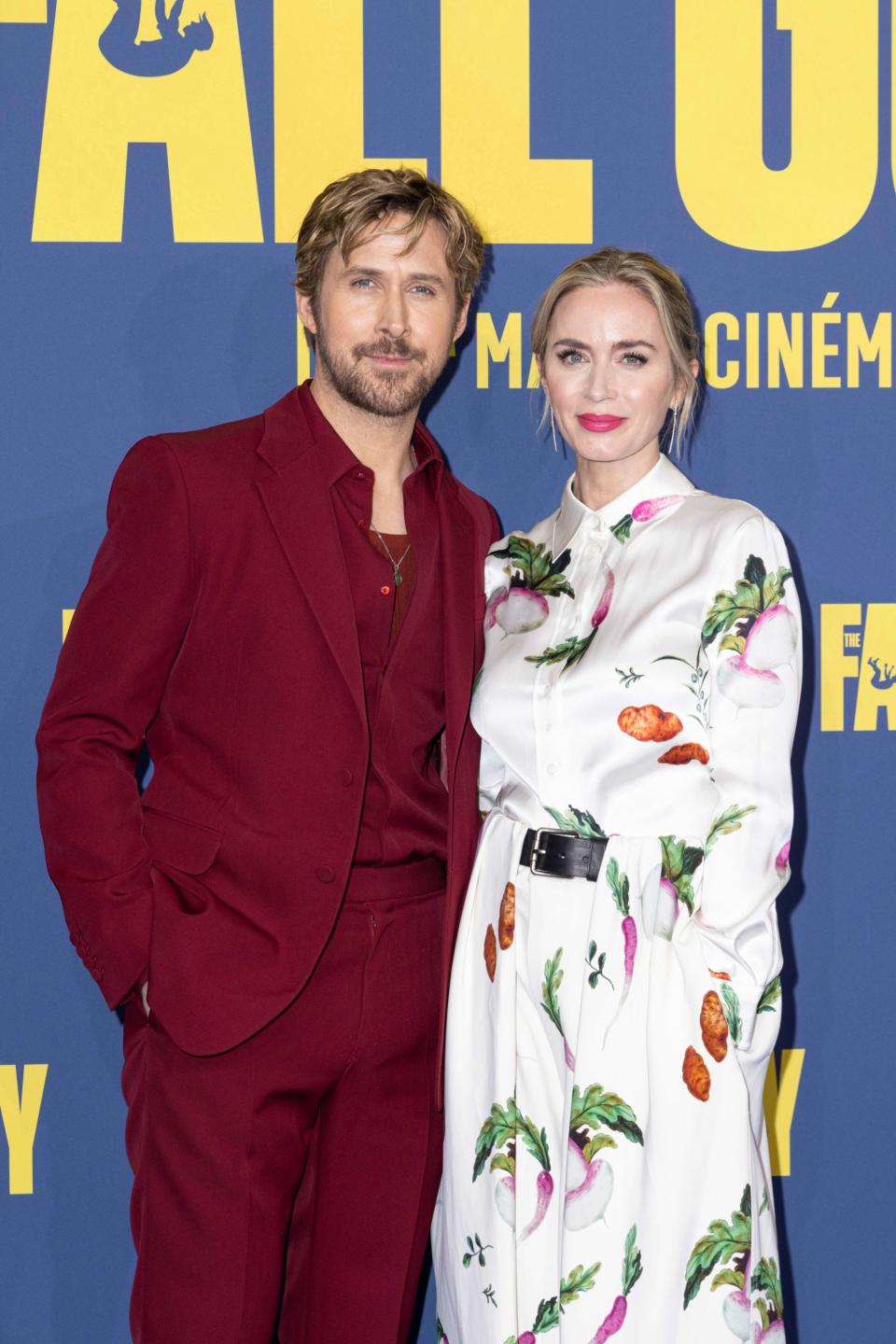 Ryan Gosling and Emily Blunt attend the "The Fall Guy" Premiere at UGC Normandie on April 23 in Paris.