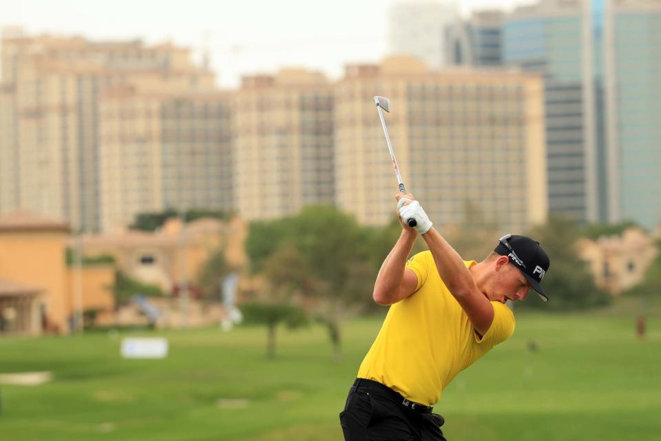 Wallace on the practice ground in Dubai on Friday